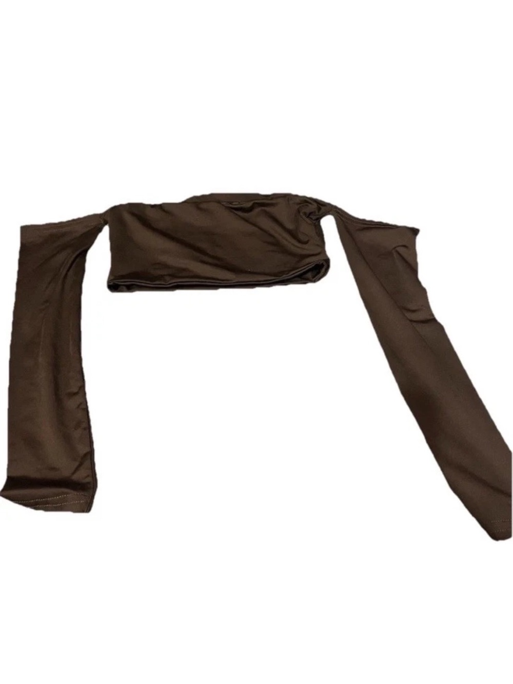 Brown Women's Long-Sleeve Crop Top